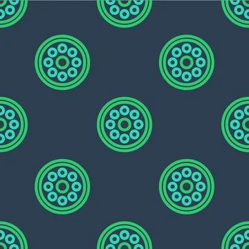 Line Sewing button for clothes icon isolated seamless pattern on blue background Stock Illustration