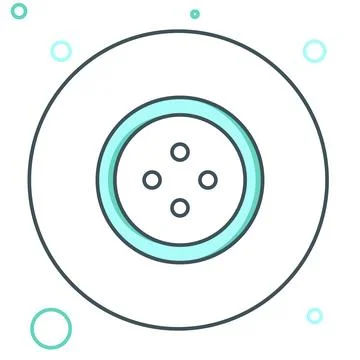 Line Sewing button for clothes icon isolated on white background. Clothing .. Illustrazione stock