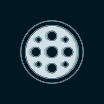 Line Sewing button for clothes icon isolated on black background. Clothing .. Stock Illustration