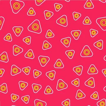 Line Sewing chalk icon isolated seamless pattern on red background. Vector 스톡 일러스트
