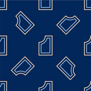 Line Sewing pattern icon isolated seamless pattern on blue background. Markin Stock Illustration