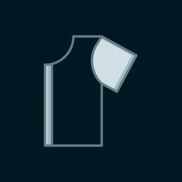 Line Sewing pattern icon isolated on black background. Markings for sewing... Stock Illustration
