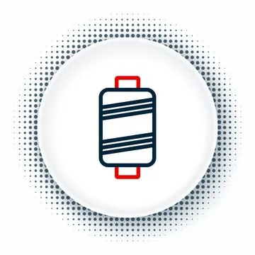 Line Sewing thread on spool icon isolated on white background. Yarn spool Stock Illustration