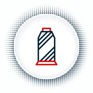 Line Sewing thread on spool icon isolated on white background. Yarn spool Stock Illustration