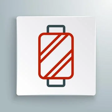 Line Sewing thread on spool icon isolated on white background. Yarn spool Stock Illustration