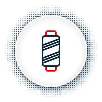 Line Sewing thread on spool icon isolated on white background. Yarn spool Stock Illustration