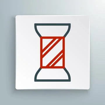 Line Sewing thread on spool icon isolated on white background. Yarn spool Stock Illustration