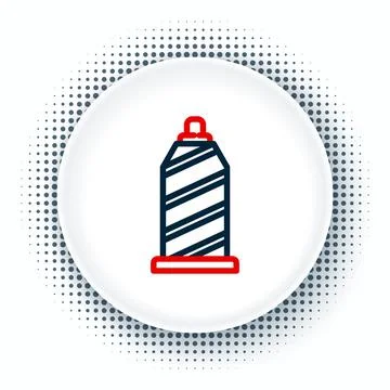 Line Sewing thread on spool icon isolated on white background. Yarn spool. Th Stock Illustration