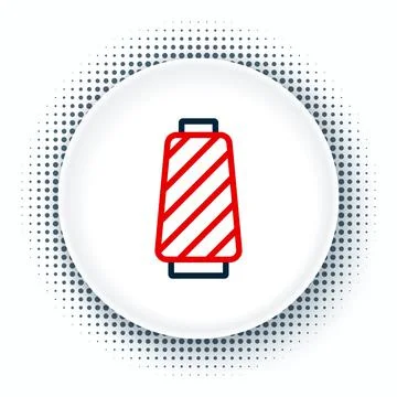Line Sewing thread on spool icon isolated on white background. Yarn spool. Th Stock Illustration