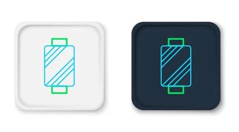 Line Sewing thread on spool icon isolated on white background. Yarn spool Stock Illustration