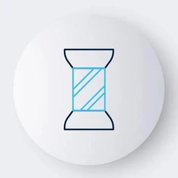 Line Sewing thread on spool icon isolated on white background. Yarn spool Stock Illustration