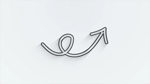 Line shadow Icon arrows for text Animation on empty background. Motion graphics. Stock Footage 153872728