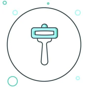 Line Shaving razor icon isolated on white background. Colorful outline conc.. Illustration
