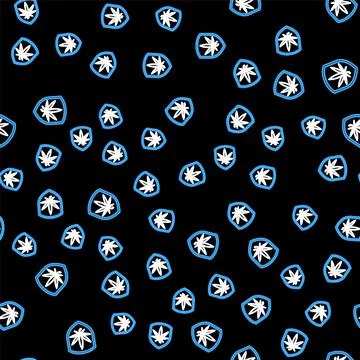 Line Shield and marijuana or cannabis leaf icon isolated seamless pattern on Illustrazione stock