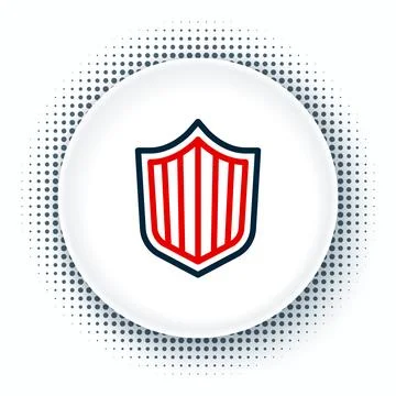 Line Shield icon isolated on white background. Guard sign. Security, safety Stock Illustration