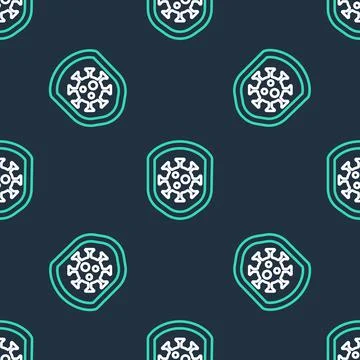 Line Shield protecting from virus, germs and bacteria icon isolated seamless Illustrazione stock