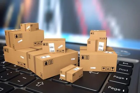 On line shipment Stock Photos