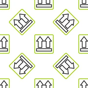 Line This side up icon isolated seamless pattern on white background. Two arrows Stock Illustration