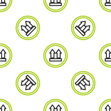 Line This side up icon isolated seamless pattern on white background. Two arrows Stock Illustration