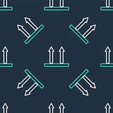 Line This side up icon isolated seamless pattern on black background. Two arrows Stock Illustration
