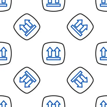 Line This side up icon isolated seamless pattern on white background. Two arrows Stock Illustration