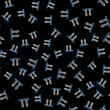 Line This side up icon isolated seamless pattern on black background. Two arrows Stock Illustration