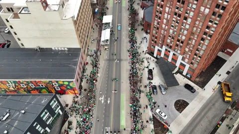 Line the Sidewalks - Syracuse, NY Video stock 336168032