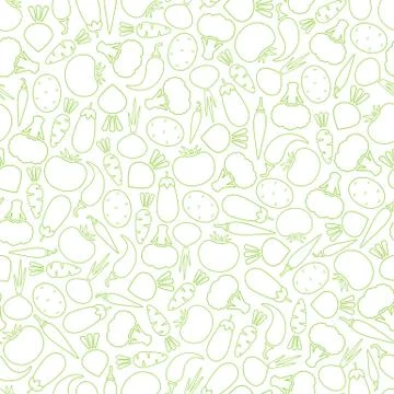 Line silhouette seamless vegetable pattern design Stock Illustration