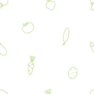 Line silhouette vegetable seamless background Stock Illustration