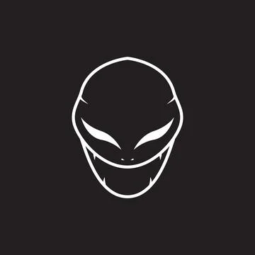 Line simple face scare alien logo design vector graphic symbol icon sign il.. Stock Illustration