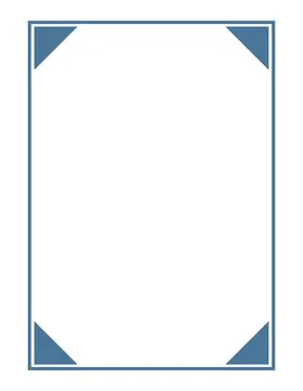 Line simple frame for certificate. Straight border and triangle corner Stock Illustration