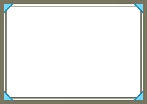 Line simple frame for certificate. Straight border and triangle corner, Stock Illustration