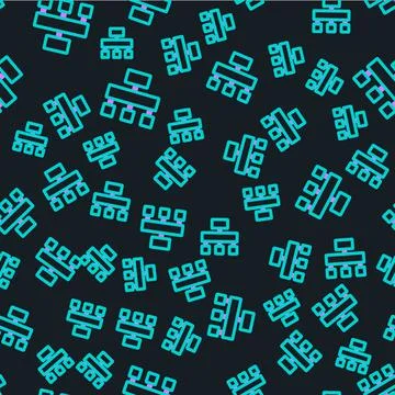 Line Site map icon isolated seamless pattern on black background. Vector Illustrazione stock