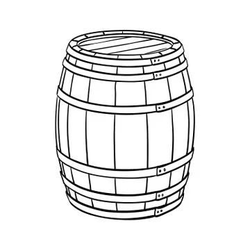 Line sketch of barrel Illustrazione stock