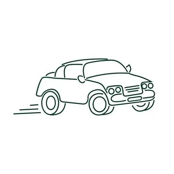 Line sketch of a car Stock Illustration