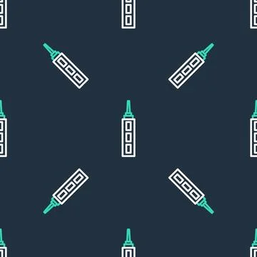 Line Skyscraper icon isolated seamless pattern on black background. Metropo.. 스톡 일러스트