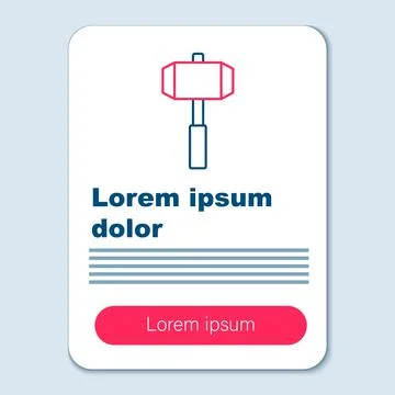Line Sledgehammer icon isolated on grey background. Colorful outline concept. Illustration