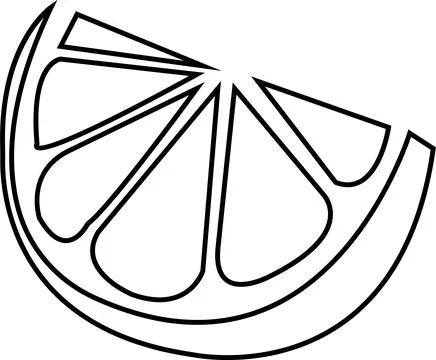 Line Slice of fresh black lemon summer. Fresh lemon fruits Stock Illustration