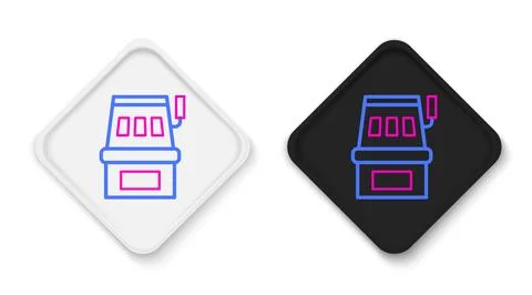 Line Slot machine icon isolated on white background. Colorful outline conce.. Stock Illustration