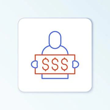 Line Slot machine spin button icon isolated on white background. Colorful Stock Illustration