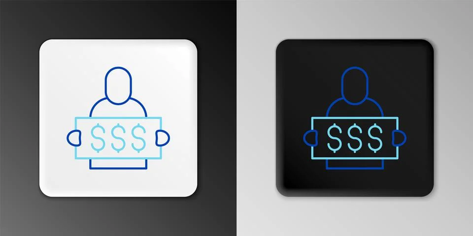 Line Slot machine spin button icon isolated on grey background. Colorful outline Stock Illustration