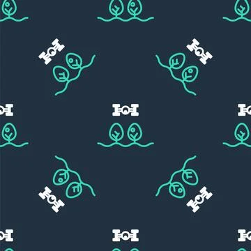 Line Smart farm with drone control and tree icon isolated seamless pattern on Illustrazione stock