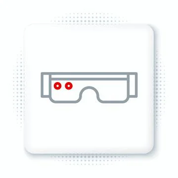 Line Smart glasses mounted on spectacles icon isolated on white background Stock Illustration
