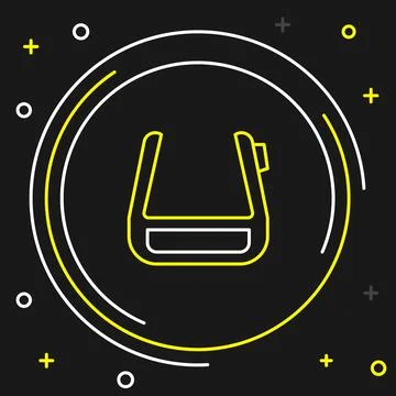 Line Smart glasses mounted on spectacles icon isolated on black background. W Stock Illustration