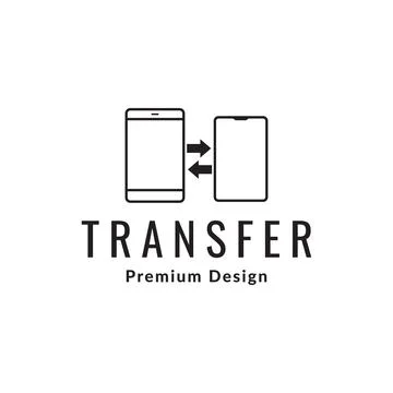 Line smartphone transfer data logo design vector graphic symbol icon sign i.. Stock-Illustration