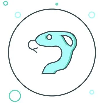 Line Snake icon isolated on white background. Colorful outline concept. Vecto Illustrazione stock