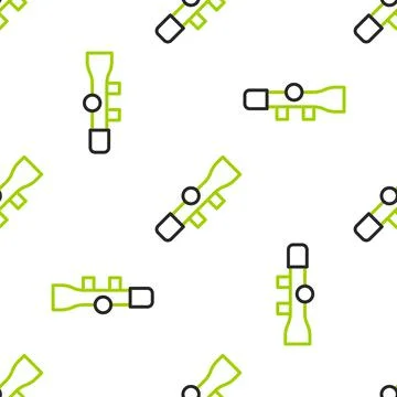 Line Sniper optical sight icon isolated seamless pattern on white background Illustrazione stock