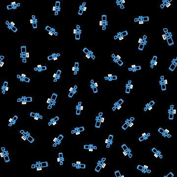 Line Sniper optical sight icon isolated seamless pattern on black background Illustrazione stock