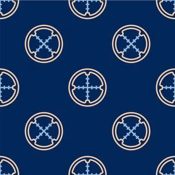 Line Sniper optical sight icon isolated seamless pattern on blue background.  스톡 일러스트
