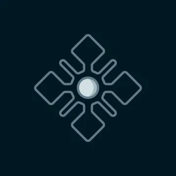 Line Snowflake icon isolated on black background. Flat filled outline style.. Stock Illustration